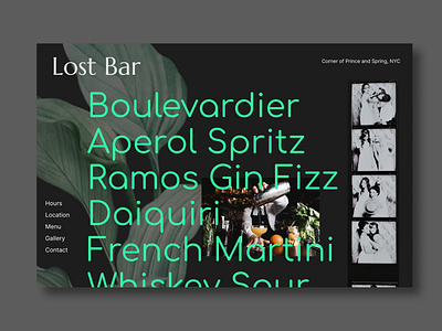 Lost Bar - mock 1 bar design cocktail bar uiux design web design