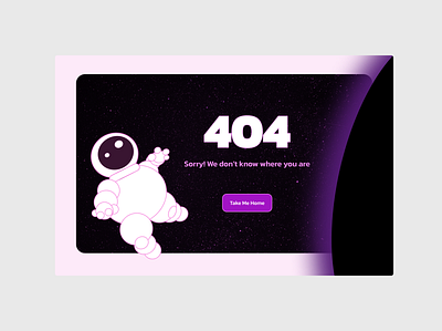 Daily UI #008 - 404 Version 2 404 astronaut daily ui pink purple black space