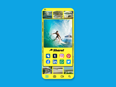 Daily UI #010 - Social Share daily ui photoapp social share surfing yellow black