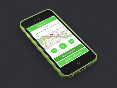 It's green app drive finish flat green ios ios7 maps score