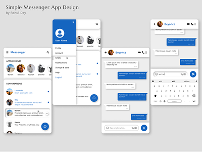 Simple Messenger App Design app design graphic design interface messenger mobile neomorphism ui ux