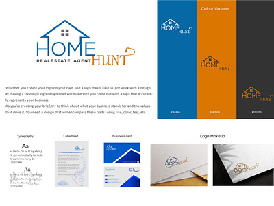 Home Hunt Real-estate Logo branding full branding graphic design logo realestate branding realestate logo social media design