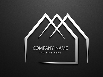 Real estate Minimalist clean house logo Template.