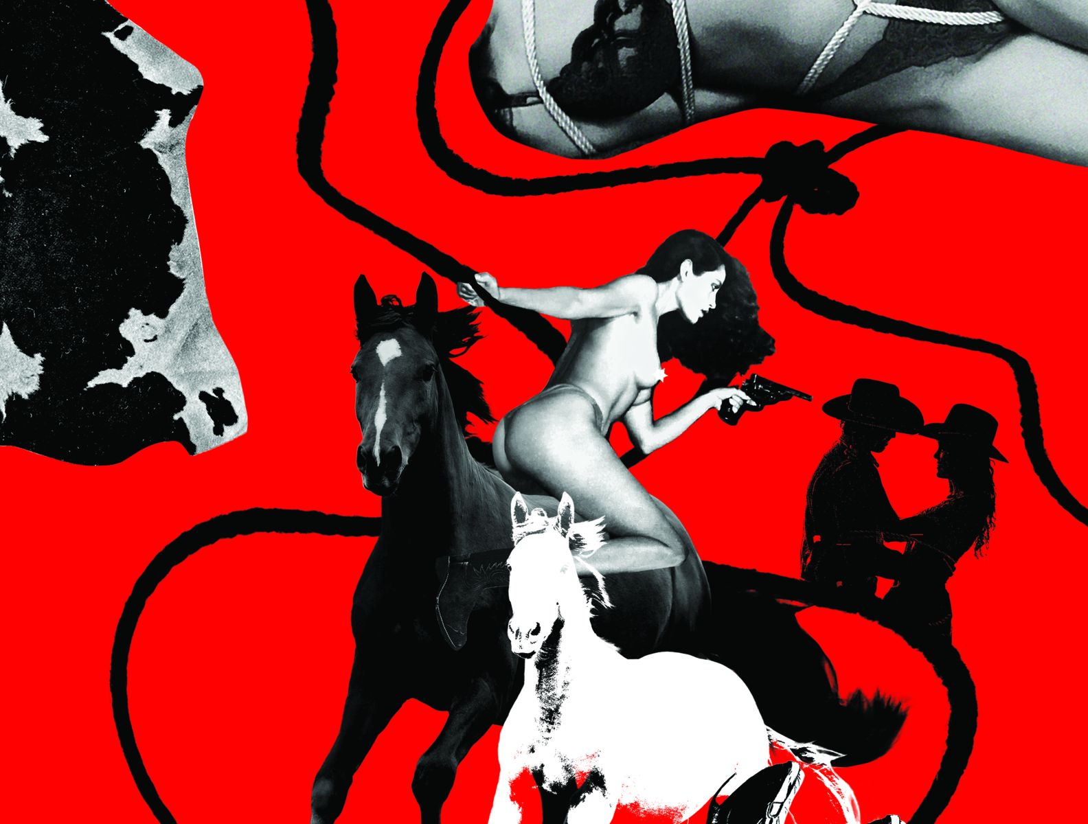 Reverse Cowgirl art collage collage art cowboy cowgirl design erotic erotic art graphic design