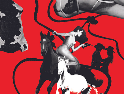 Reverse Cowgirl art collage collage art cowboy cowgirl design erotic erotic art graphic design