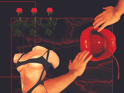 Cherry art collage collage art design erotic erotic art graphic design