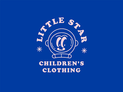 Little Star children's clothing store branding corporate identity cosmonaut logo design graphic design illustration logo vector