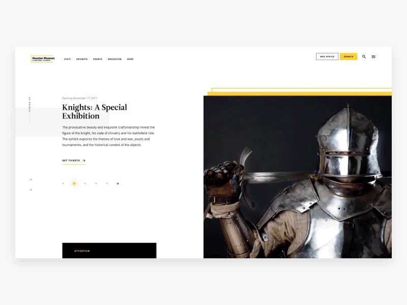 Houston Museum of Natural Science animation interaction landing page loading museum slider ui web design