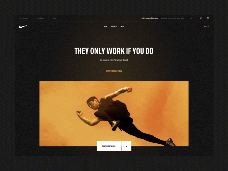 Nike | Landing Page Concept animation clothing design hero interaction landing page loader nike redesign shoes video web design
