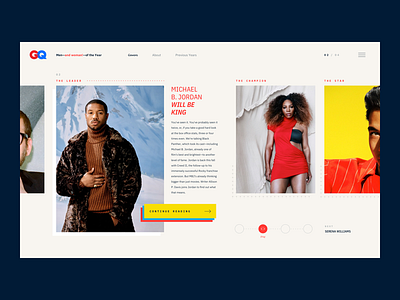 GQ | Men of the Year button drag gq landing page magazine redesign scroll slider ui web design website