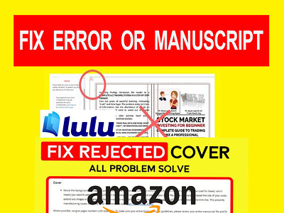 Fix error or Rejected Book Cover error fix cover modify