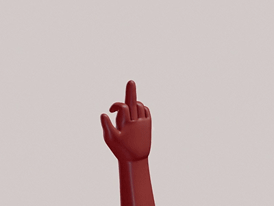 Western vs Egyptian middle finger sign 3d animation