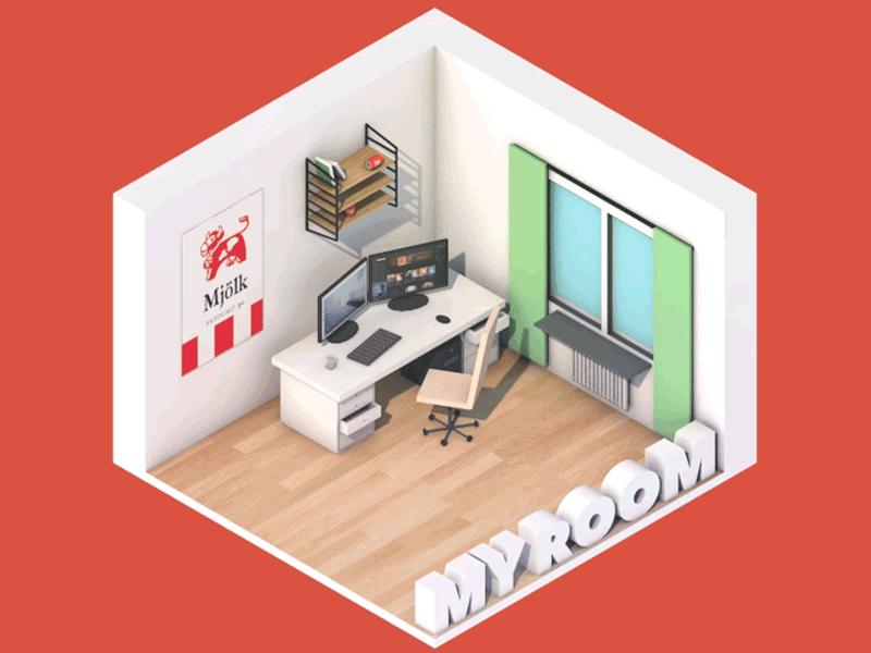 My Isometric Room 3d animation design isometric