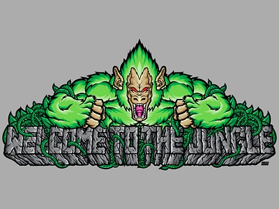 Smash Iron Fitness Great Saiyan Ape ape apparel art branding design dragon ball z dragonball ill illustration illustrator vector vector illustration vegeta wall art