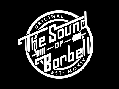 The Sound of Barbell Logo athletic brand branding graphic design hand lettering illustrator logo logos type typography vector weight training