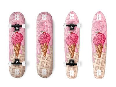 Planb Ice Cream Skull Boards art board design graphic illustration illustrator product skate skateboard skull snowboard vector