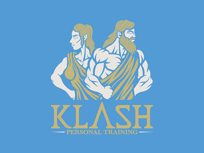 Klash Personal Training Logo athletic branding design greek gym identity logo logos roman strong