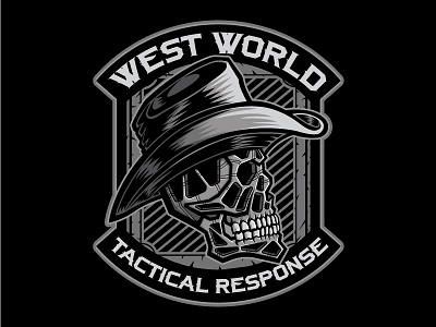 West World Skull Patch design graphic design illustration merch merchandise patch product west world