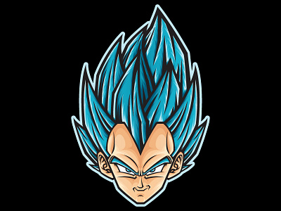 Vegeta Super Saiyan Blue Sticker anime art cartoon design illustration illustrator product stickers vector