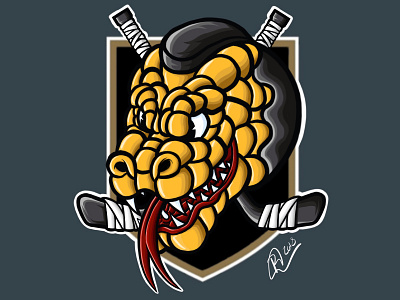 Vegas Golden Knights Chance Crest art cartoon golden knights hockey illustration illustrator mascot nhl procreate vegas