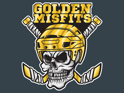 Vegas Golden Knights Golden Misfit apparel hats hockey illustration illustrator merchandise design nhl skull sports stickers vector vector art vector illustration vegasgoldenknight