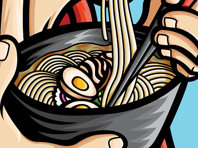 Ramen Samurai apparel food and drink food art illustration illustrator japan japanese food poster ramen vector