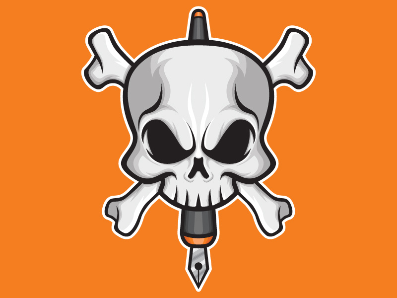 Skull N Bones Vector orange skulls skull vector art stickers branding logos logo product apparel art design vector illustrator illustration