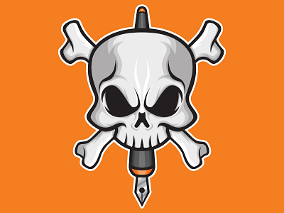 Skull N Bones Vector apparel art branding design illustration illustrator logo logos orange product skull skulls stickers vector vector art