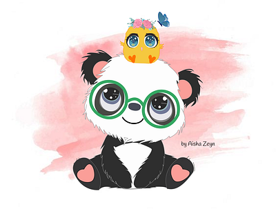 Panda and duck animation design graphic design
