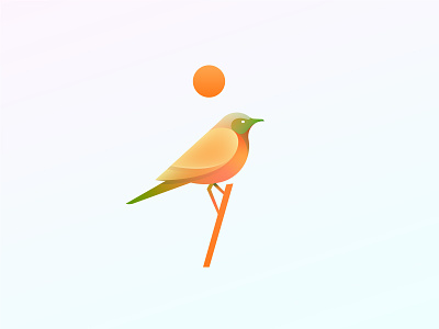bird birds branding clean golden ratio gradient icon illustration illustrator logo orange vector