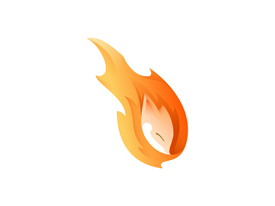 fox fire app branding fire golden ratio gradient illustration illustrator logo
