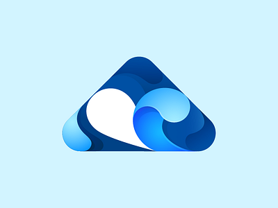 Waves blue illustrator logo triangle waves