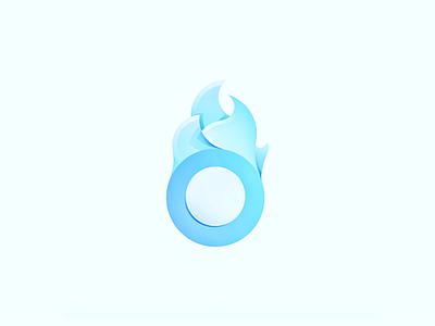 Icon Cold blue firebutton icon illustrator logo