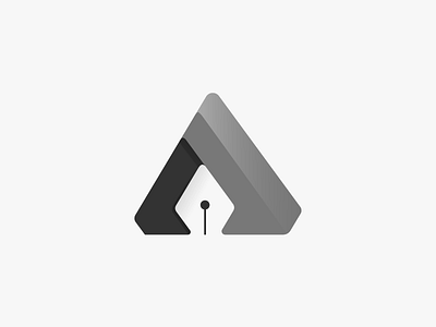 A + pen app clean icon illustrator letter logo pen