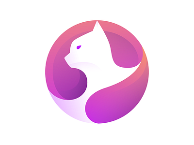 Cat clean icon illustrator logo ui