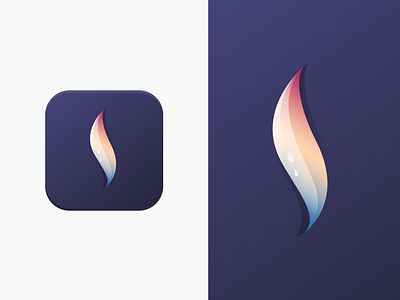 flame golden ratio gradient icon illustration illustrator logo