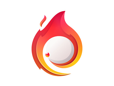 Fire clean design fire golden ratio gradient icon illustration illustrator logo vector
