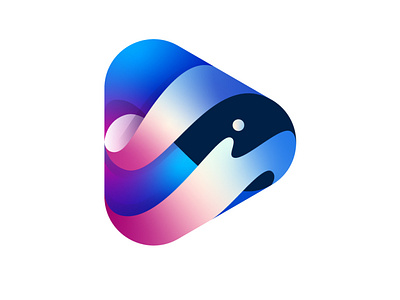 Play waves gradient icon illustration illustrator