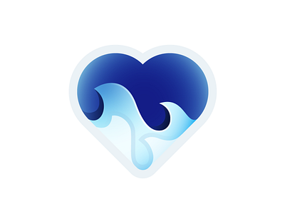 love waves blue branding golden ratio gradient icon illustration illustrator logo vector waves