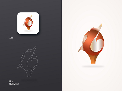 Flame icon branding design golden ratio gradient icon illustration illustrator logo process vector