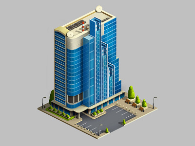 The building concept 2d art building city concept game isometric office street