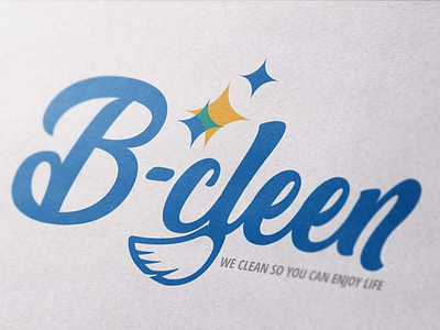 B-cleen branding cleaning identity logo logotype typography