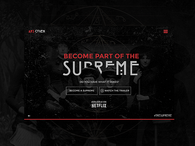 American Horror Story: Coven. Landing Page Design ahs american horror story ui user experience ux web design