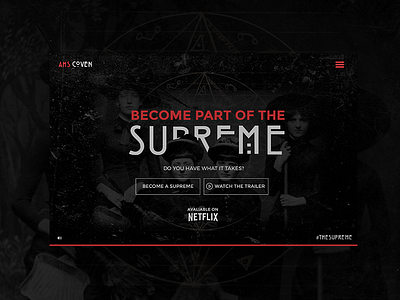 American Horror Story: Coven. Landing Page Design