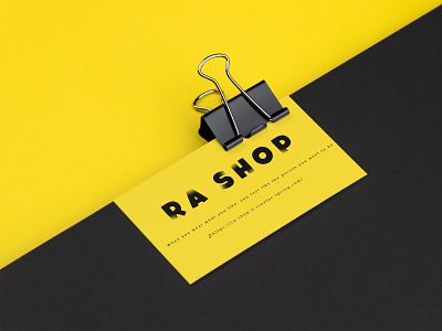 Business Card RA SHOP 3d animation branding graphic design logo motion graphics ui
