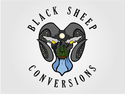 Black Sheep Conversions Logo branding design illustration logo vector