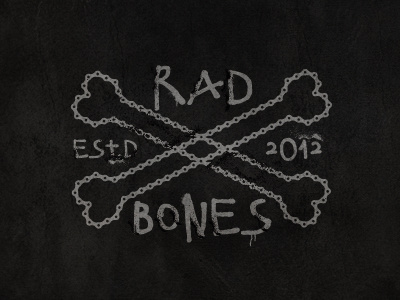 RADBONES bike bone chain fun patch rad spray paint stencil texture