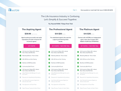 Pricing Table Design For Educational Portal