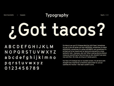 Mony's Tacos Visual Identity: Typography