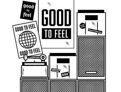 Good To Feel – In Stereo apparel clothing design hardcore hip hop illustration metal type vector